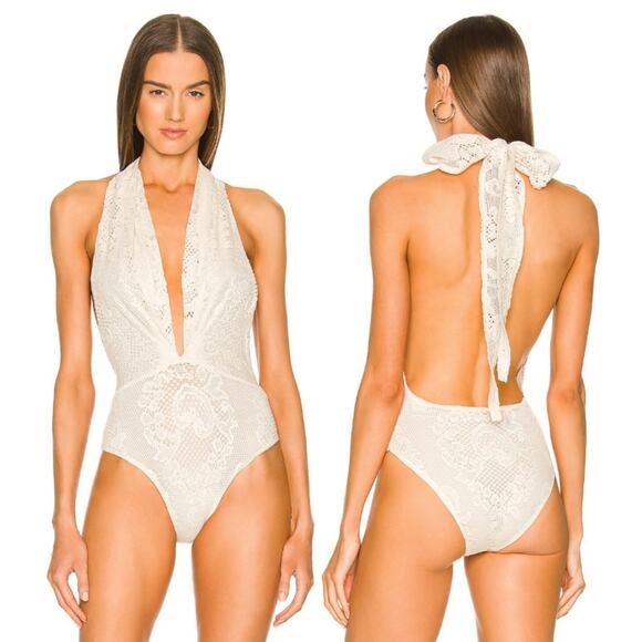 NWT Mes Demoiselles Fanti Lace Bodysuit Cream, Sz 2 US M - Picture 1 of 10